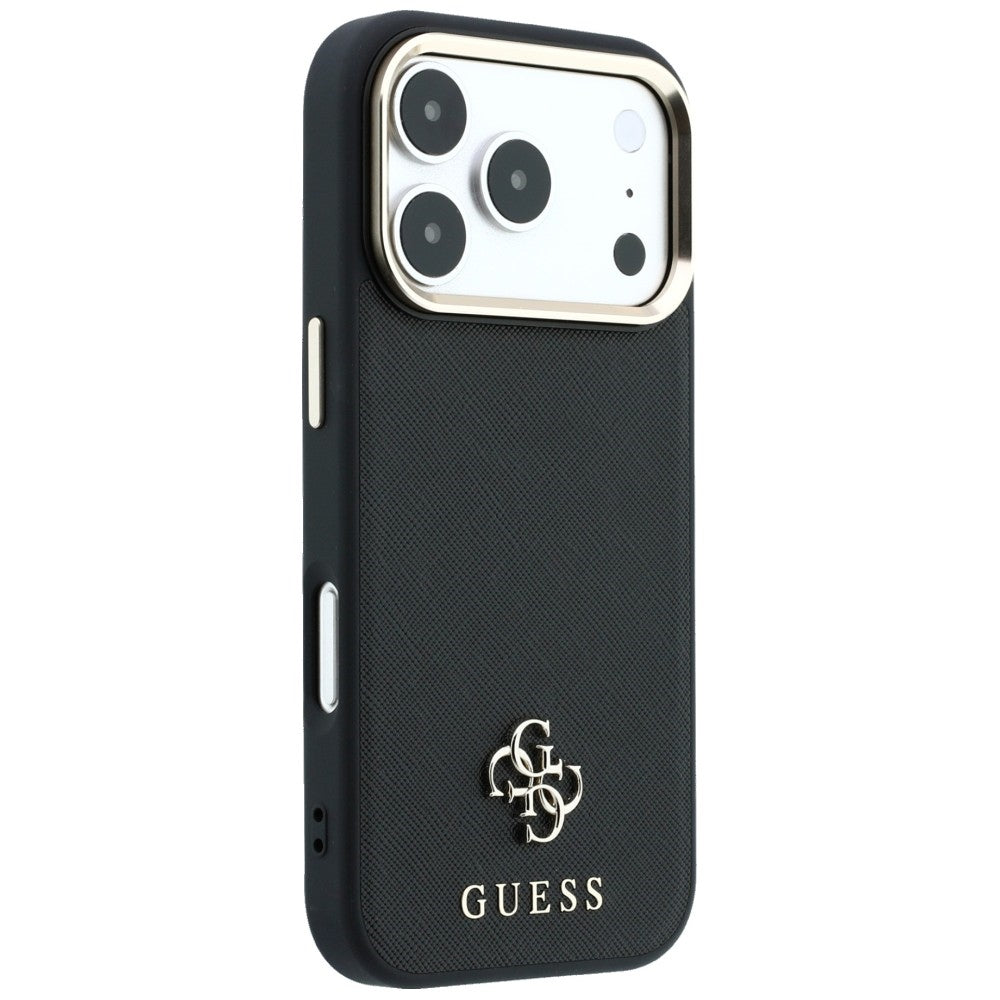 Θήκη MagSafe για Apple iPhone 18 Pro Max / 17 Pro Max, Guess, Saffiano Small 4G Classic, Μαύρο