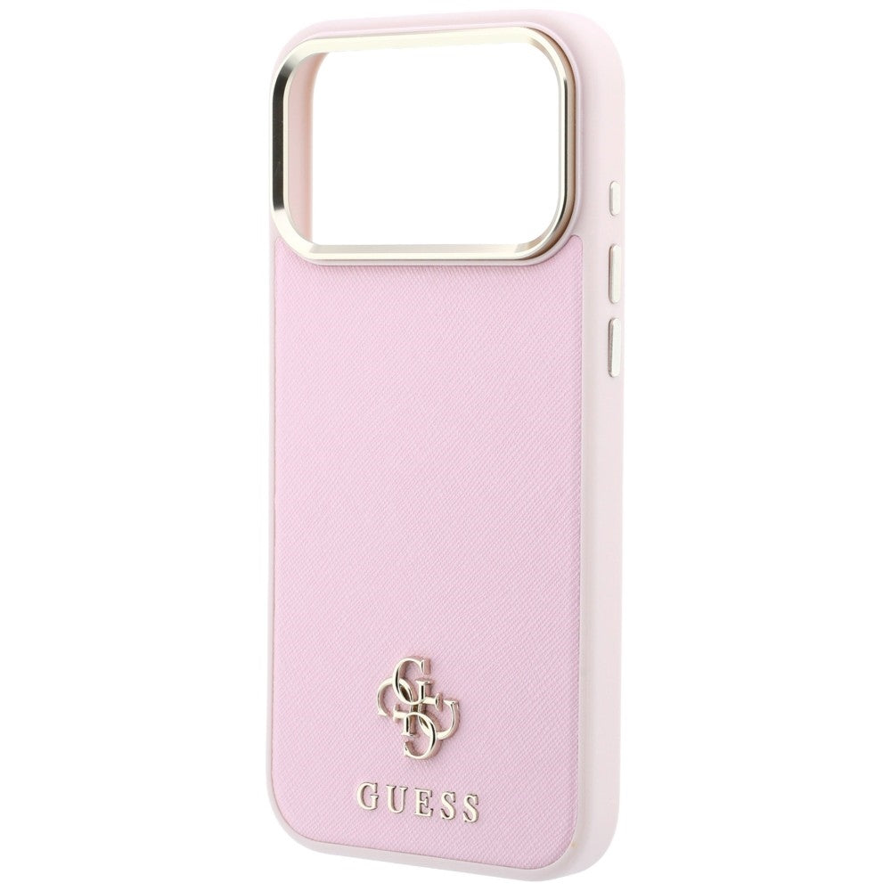 MagSafe Case for Apple iPhone 18 Pro Max / 17 Pro Max, Guess, Saffiano Small 4G Classic, Pink