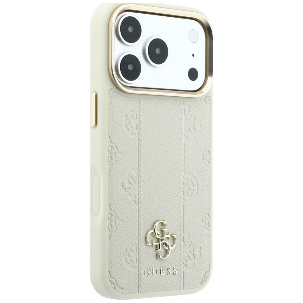 Θήκη MagSafe για Apple iPhone 18 Pro Max / 17 Pro Max, Guess, Stripe Peony 4G, Μπεζ
