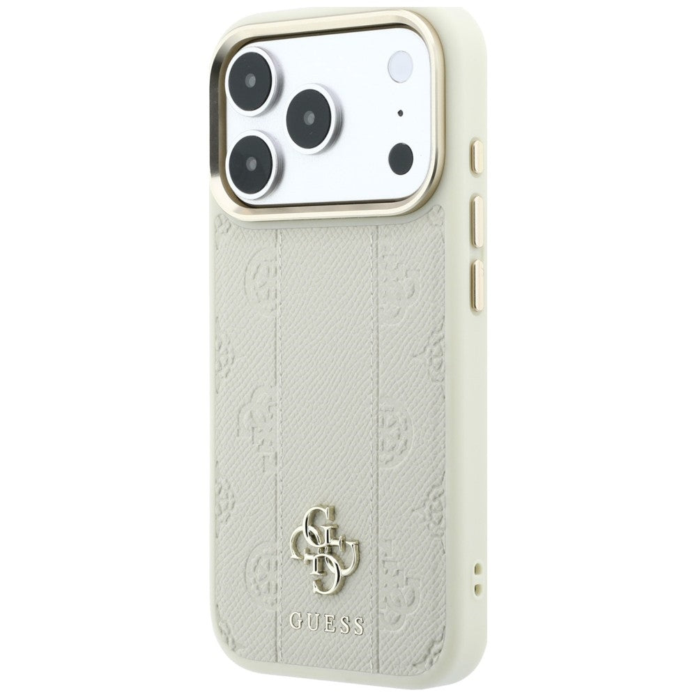 Θήκη MagSafe για Apple iPhone 18 Pro Max / 17 Pro Max, Guess, Stripe Peony 4G, Μπεζ