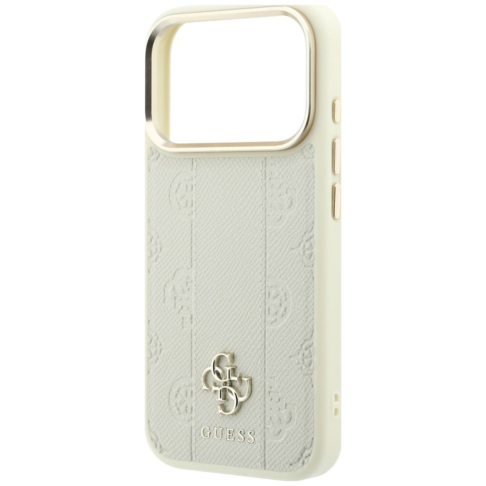 Θήκη MagSafe για Apple iPhone 18 Pro Max / 17 Pro Max, Guess, Stripe Peony 4G, Μπεζ