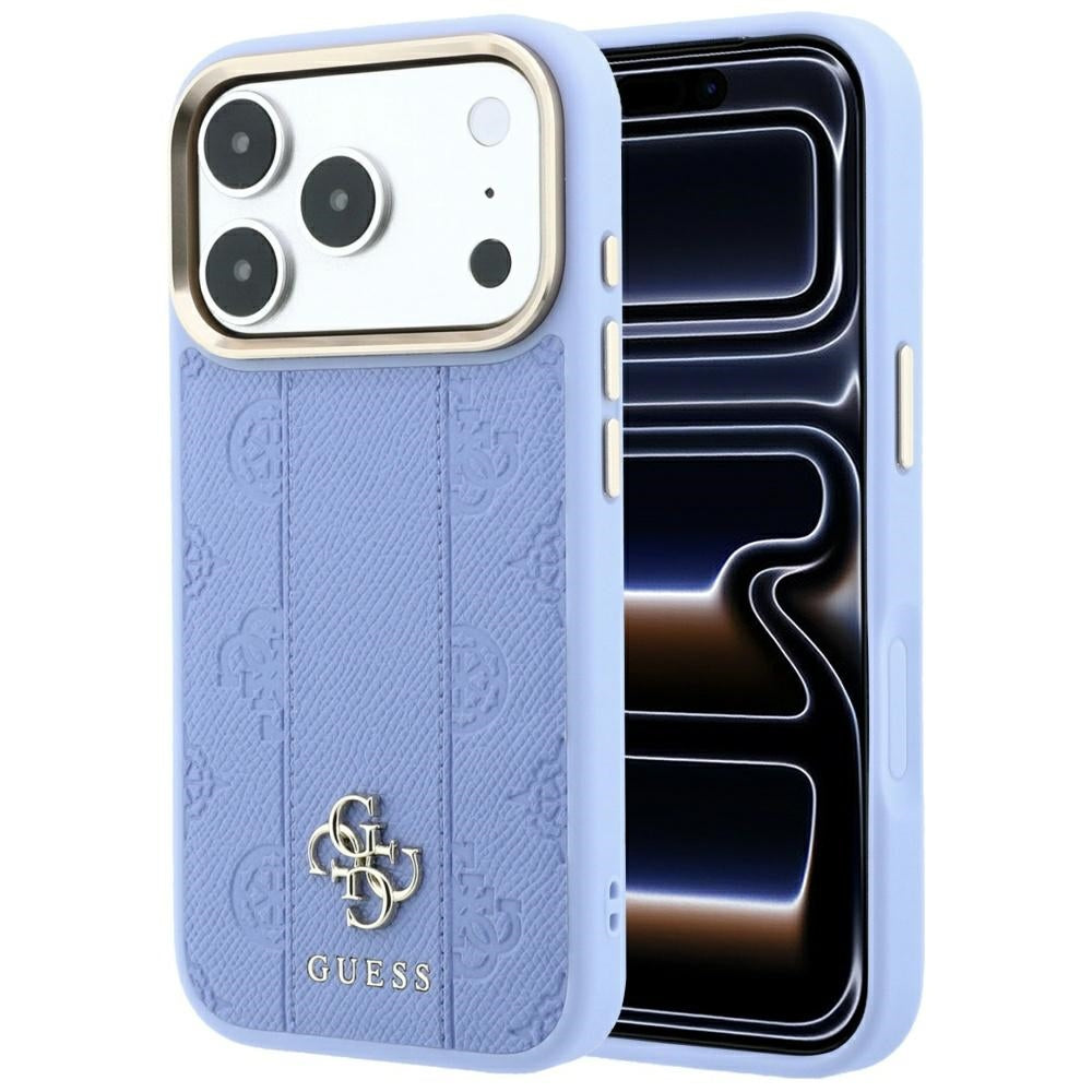 Θήκη MagSafe για Apple iPhone 18 Pro Max / 17 Pro Max, Guess, Stripe Peony 4G, Bleu