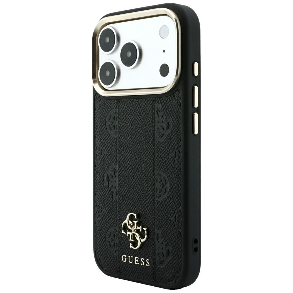Θήκη MagSafe για Apple iPhone 18 Pro Max / 17 Pro Max, Guess, Stripe Peony 4G, Μαύρο
