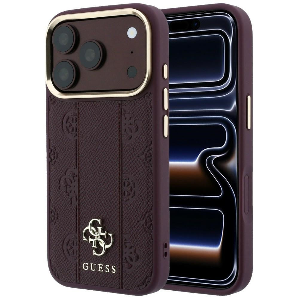 Θήκη MagSafe για Apple iPhone 18 Pro Max / 17 Pro Max, Guess, Stripe Peony 4G, Βυσσινί