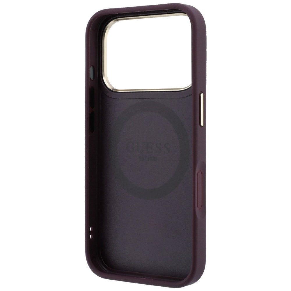 Θήκη MagSafe για Apple iPhone 18 Pro Max / 17 Pro Max, Guess, Stripe Peony 4G, Βυσσινί