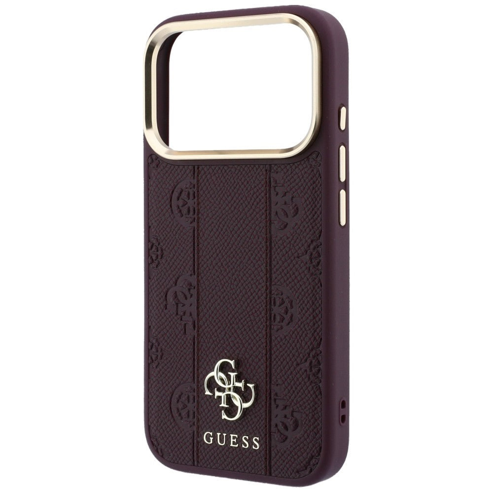 Θήκη MagSafe για Apple iPhone 18 Pro Max / 17 Pro Max, Guess, Stripe Peony 4G, Βυσσινί