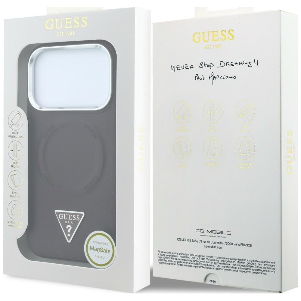 Θήκη MagSafe για Apple iPhone 18 Pro Max / 17 Pro Max, Guess, Triangle Logo, Μπορντό