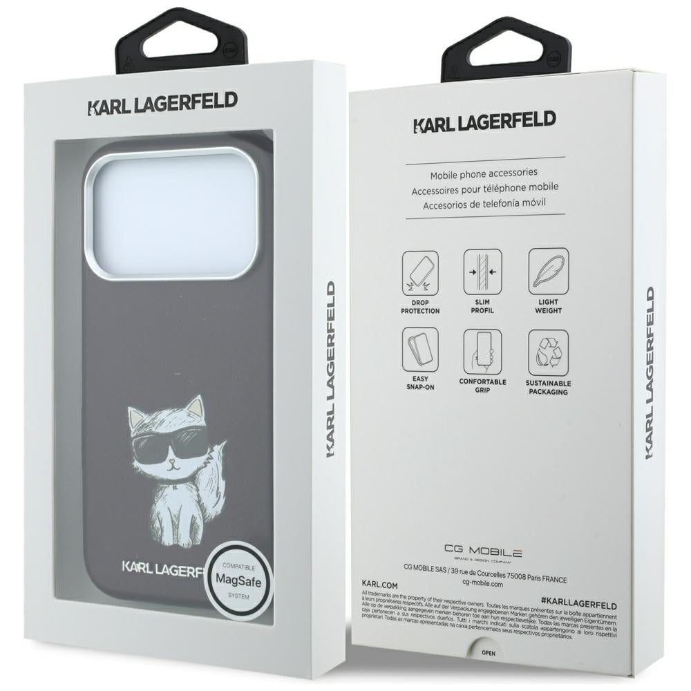 Θήκη MagSafe για Apple iPhone 18 Pro Max / 17 Pro Max, Karl Lagerfeld, Choupette Sketch, Βυσσινί