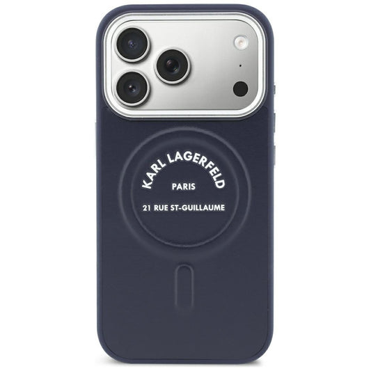Θήκη MagSafe για Apple iPhone 18 Pro Max / 17 Pro Max, Karl Lagerfeld, Embossed Open Ring RSG Logo, Μπλε