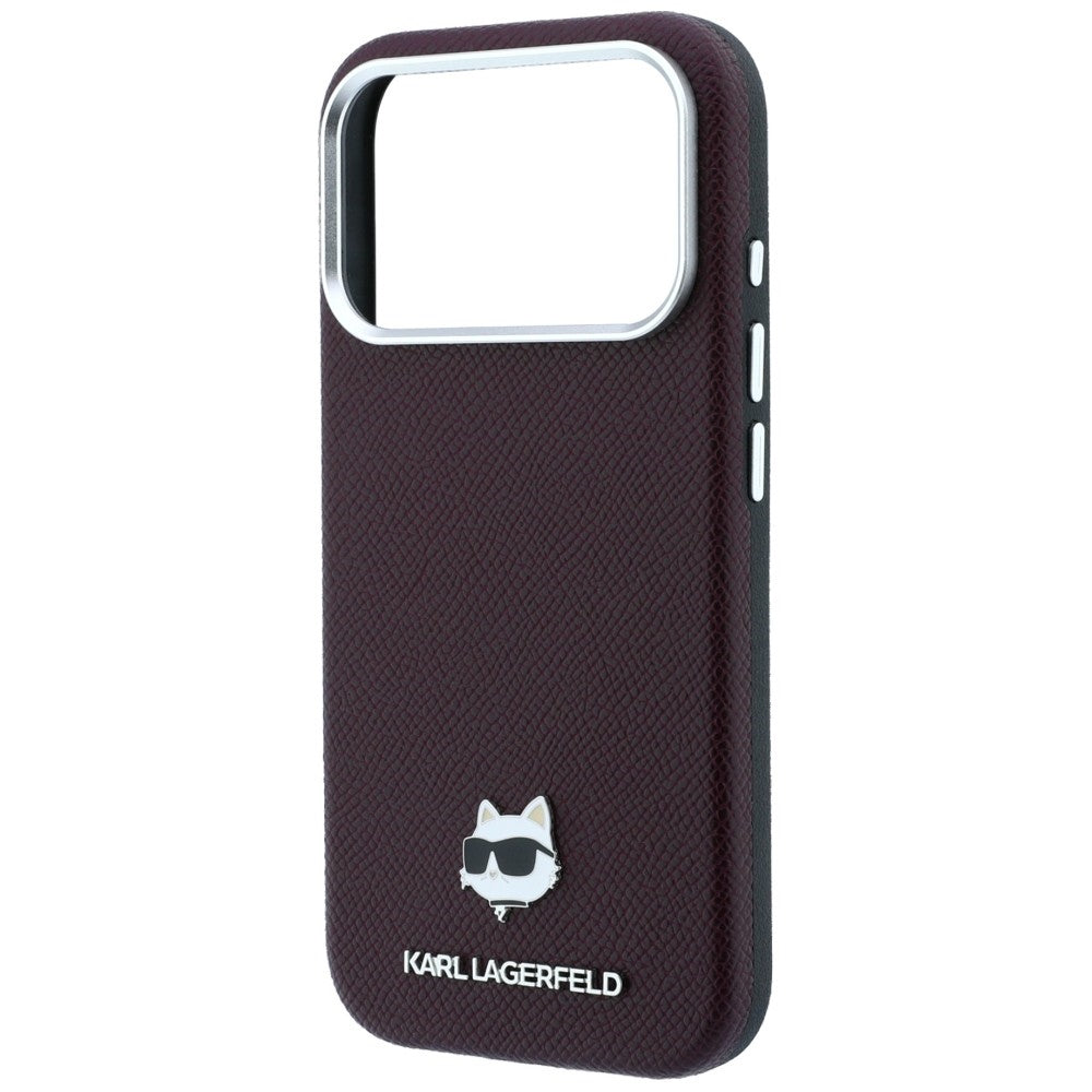 MagSafe Case for Apple iPhone 18 Pro Max / 17 Pro Max, Karl Lagerfeld, Grained Choupette Head, Burgundy