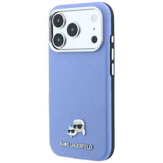 Θήκη MagSafe για Apple iPhone 18 Pro Max / 17 Pro Max, Karl Lagerfeld, Grained Karl & Choupette Head's Metal, Bleu