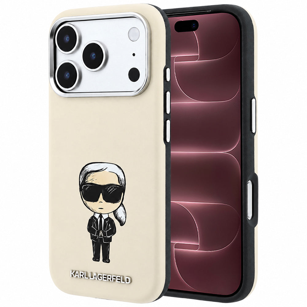 Θήκη MagSafe για Apple iPhone 18 Pro Max / 17 Pro Max, Karl Lagerfeld, Ikonik Sketch, Μπεζ