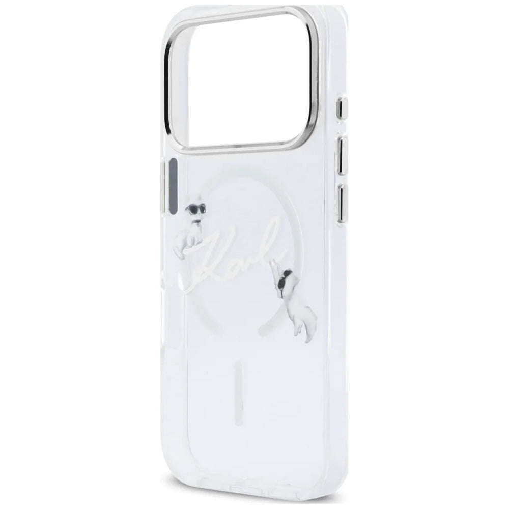 Θήκη MagSafe για Apple iPhone 18 Pro Max / 17 Pro Max, Karl Lagerfeld, IML Choupette Karl Script Logo, Διαφανής