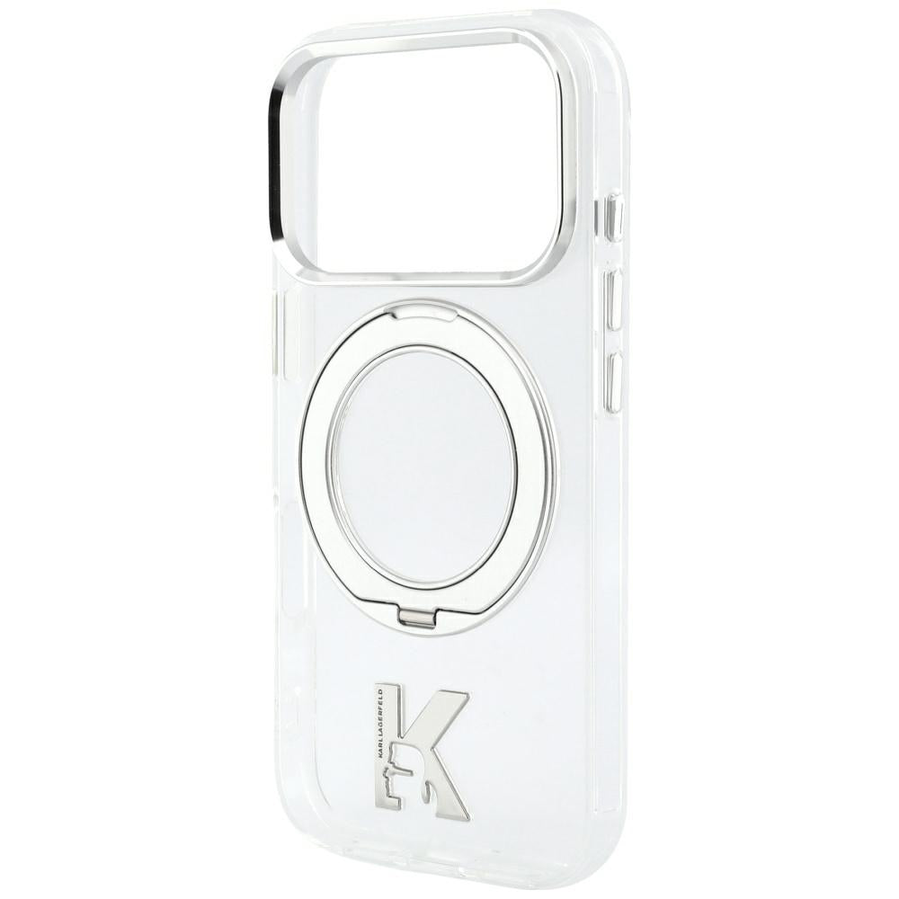 Θήκη MagSafe για Apple iPhone 18 Pro Max / 17 Pro Max, Karl Lagerfeld, IML Ring Stand Kameo Metal, Διαφανής
