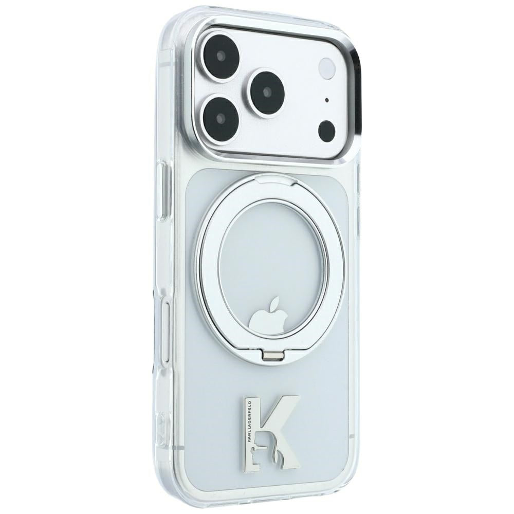 Θήκη MagSafe για Apple iPhone 18 Pro Max / 17 Pro Max, Karl Lagerfeld, IML Ring Stand Kameo Metal, Διαφανής