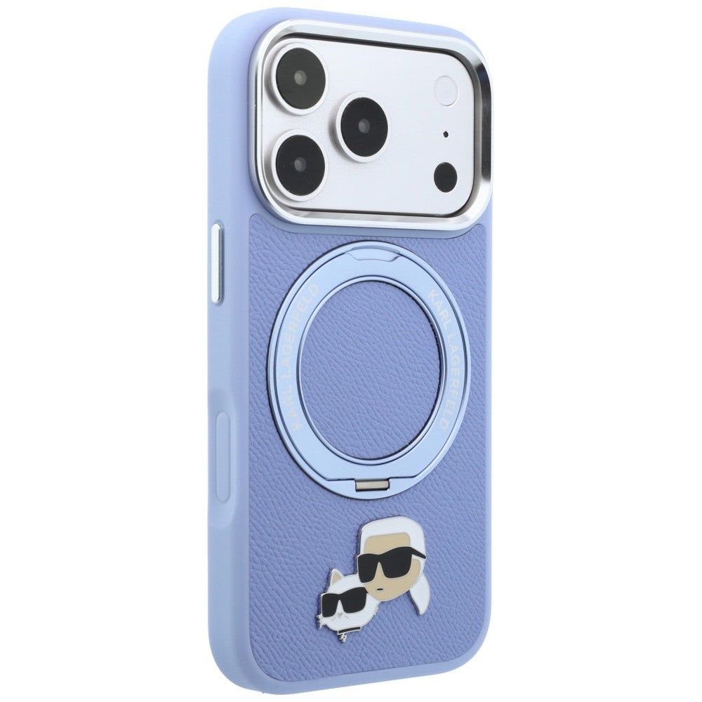 Θήκη MagSafe για Apple iPhone 18 Pro Max / 17 Pro Max, Karl Lagerfeld, Ring Stand 360 Karl & Choupette Pin, Bleu