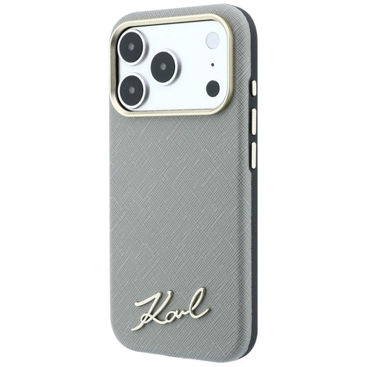 Θήκη MagSafe για Apple iPhone 18 Pro Max / 17 Pro Max, Karl Lagerfeld, Saffiano Small Script Metal Logo, Μπεζ