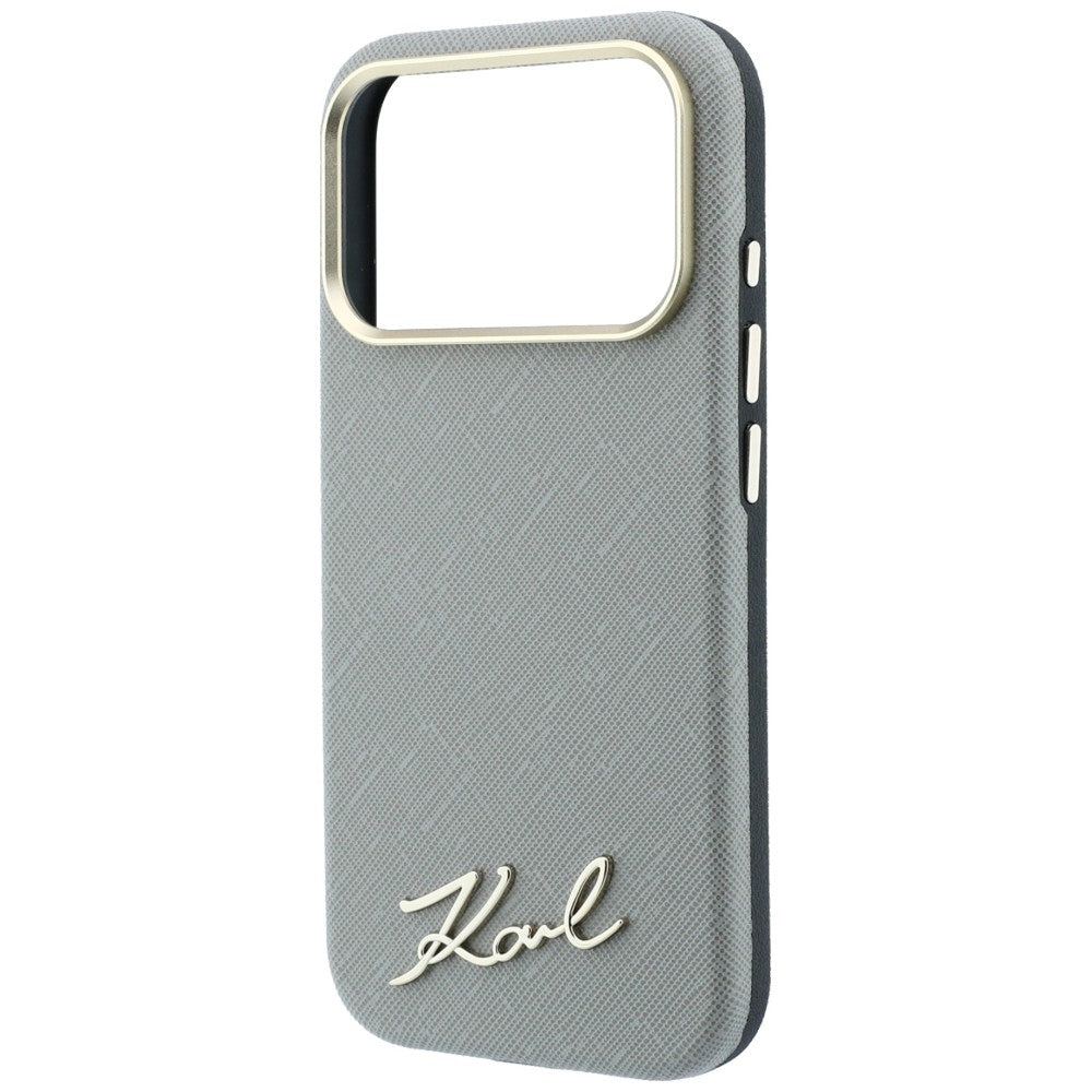 Θήκη MagSafe για Apple iPhone 18 Pro Max / 17 Pro Max, Karl Lagerfeld, Saffiano Small Script Metal Logo, Μπεζ