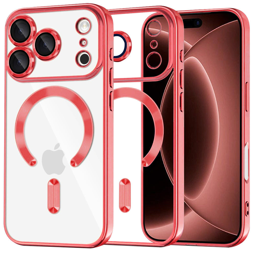 Θήκη MagSafe για Apple iPhone 18 Pro Max / 17 Pro Max, Techsuit, Luxury Crystal, Κόκκινο