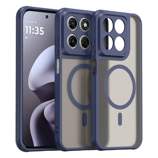 Θήκη MagSafe για Motorola Moto G87 / G77 / G67, Techsuit, HaloFrost II, Μπλε Σκούρο