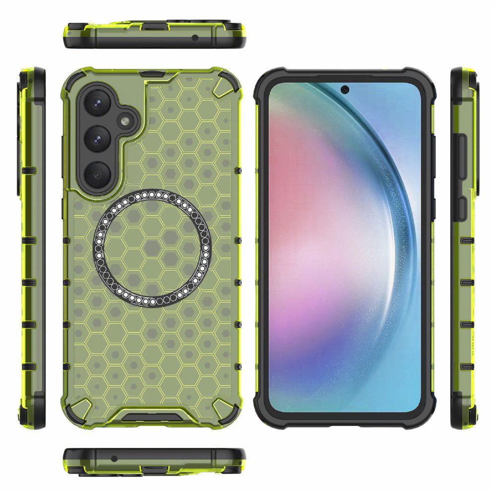 Θήκη MagSafe για Samsung Galaxy S25 S931, Techsuit, HoneyComb Shield, Πράσινο