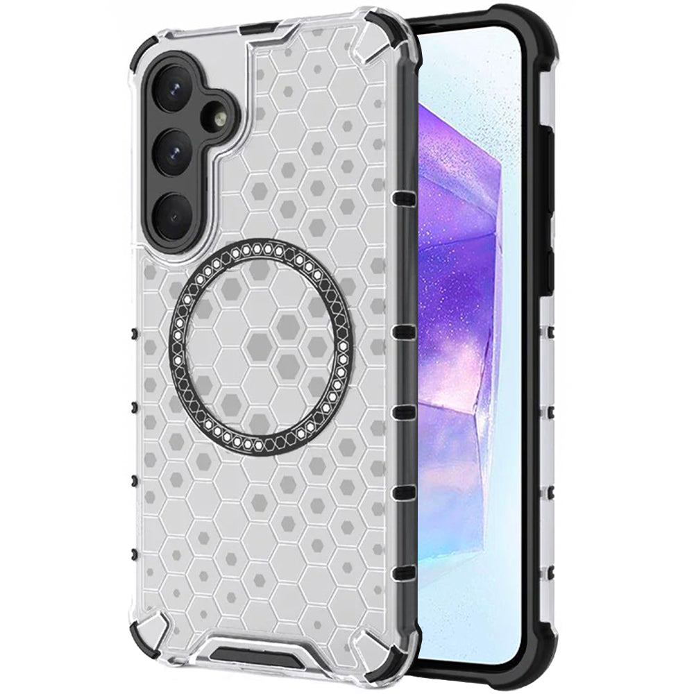 Θήκη MagSafe για Samsung Galaxy A55 5G A556, Techsuit, HoneyComb Shield, Λευκή