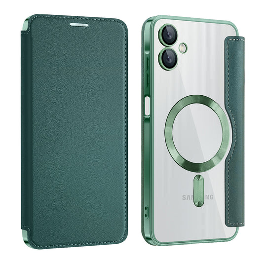 Θήκη MagSafe για Samsung Galaxy A06 A065, Techsuit, SmartMag Book, Πράσινο