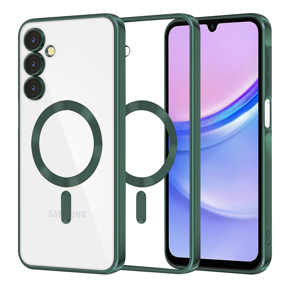 Θήκη MagSafe για Samsung Galaxy A15 5G A156 / A15 A155, Techsuit, Luxury Crystal, Σκούρο Πράσινο