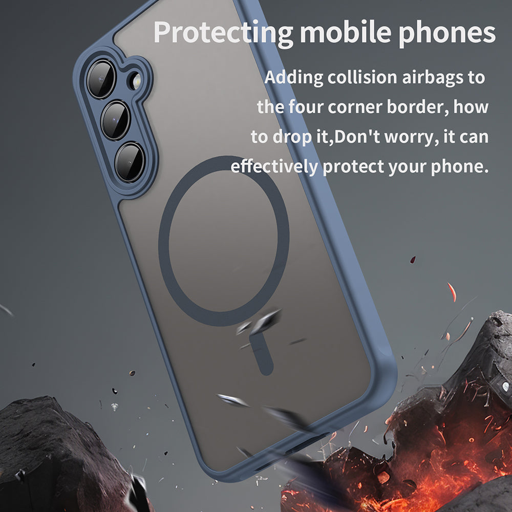 Θήκη MagSafe για Samsung Galaxy A35 5G A356, Techsuit, HaloFrost II, Μπλε Σκούρο