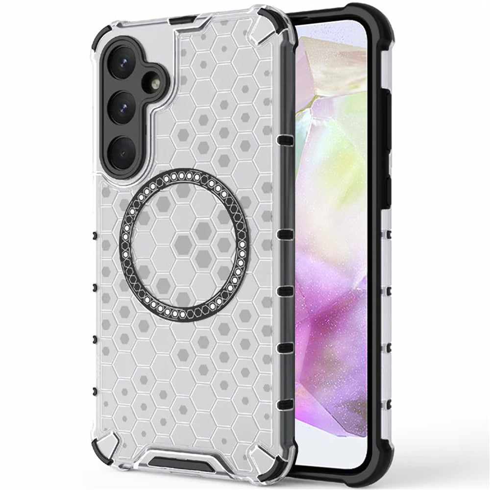 Θήκη MagSafe για Samsung Galaxy A35 5G A356, Techsuit, HoneyComb Shield, Λευκή