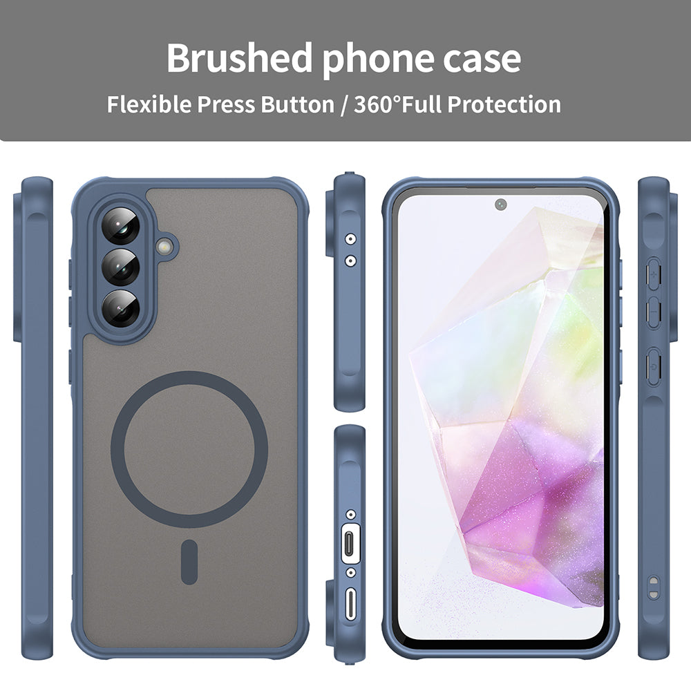 Θήκη MagSafe για Samsung Galaxy A36 A366, Techsuit, HaloFrost II, Μπλε Σκούρο