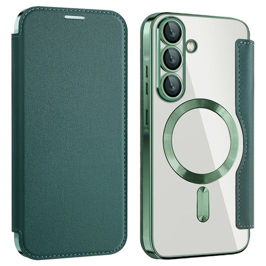 Θήκη MagSafe για Samsung Galaxy A36 A366, Techsuit, SmartMag Book, Πράσινο