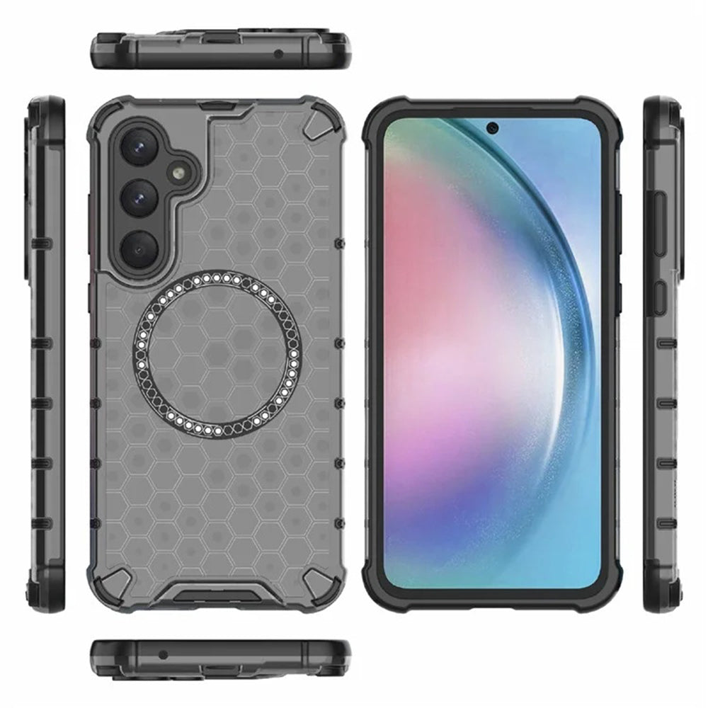 Θήκη MagSafe για Samsung Galaxy A55 5G A556, Techsuit, HoneyComb Shield, Μαύρη