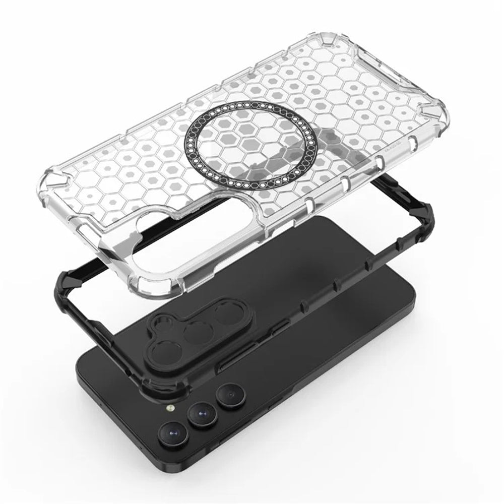 Θήκη MagSafe για Samsung Galaxy A55 5G A556, Techsuit, HoneyComb Shield, Μαύρη