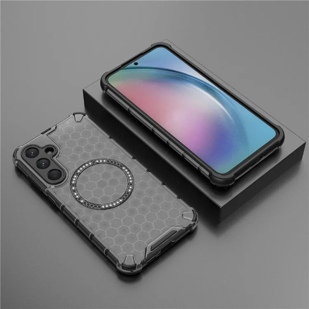 Θήκη MagSafe για Samsung Galaxy A55 5G A556, Techsuit, HoneyComb Shield, Μαύρη