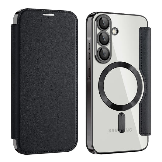 Θήκη MagSafe για Samsung Galaxy A56 A566, Techsuit, SmartMag Book, Μαύρο
