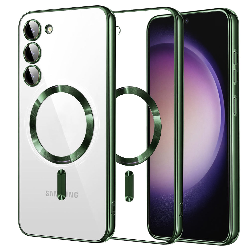 Θήκη MagSafe για Samsung Galaxy S23 S911, Techsuit, Luxury Crystal, Σκούρο Πράσινο