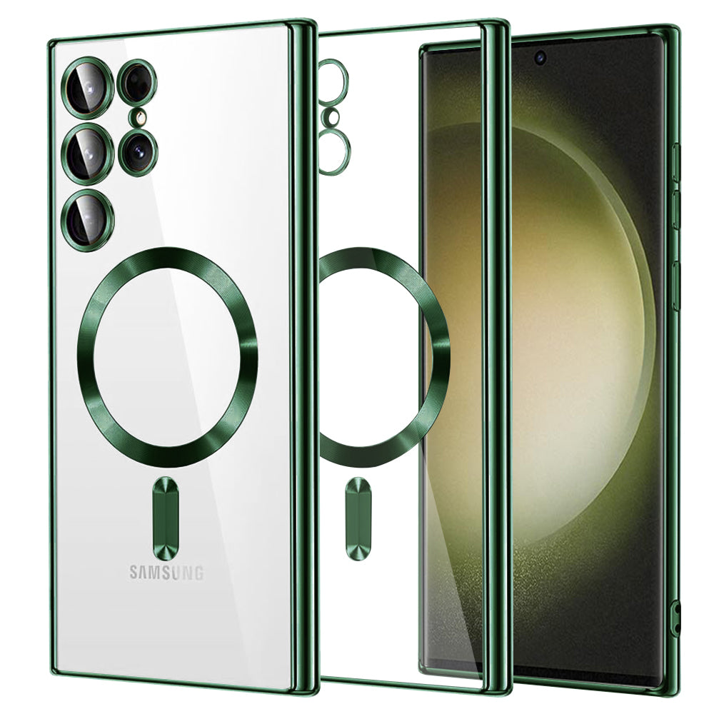 Θήκη MagSafe για Samsung Galaxy S23 Ultra S918, Techsuit, Luxury Crystal, Σκούρο Πράσινο