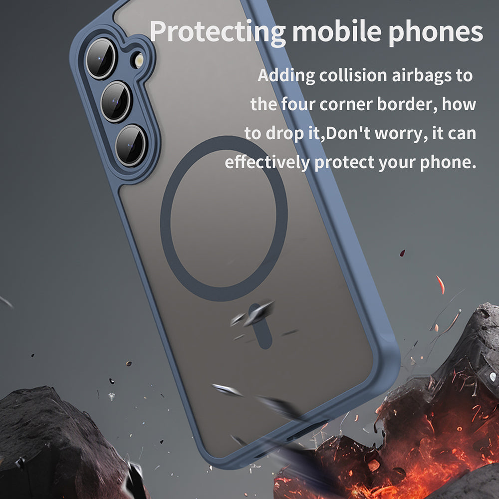 Θήκη MagSafe για Samsung Galaxy S24 FE S721, Techsuit, HaloFrost II, Μπλε Σκούρο