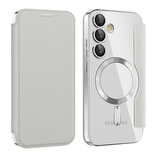MagSafe Case for Samsung Galaxy S24+ S926, Techsuit, SmartMag Book, Gray