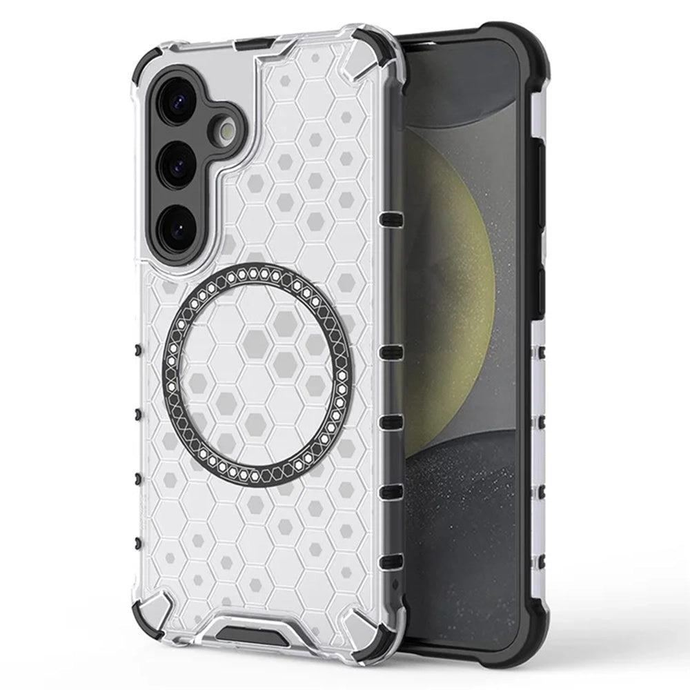 Θήκη MagSafe για Samsung Galaxy S24 S921, Techsuit, HoneyComb Shield, Λευκό