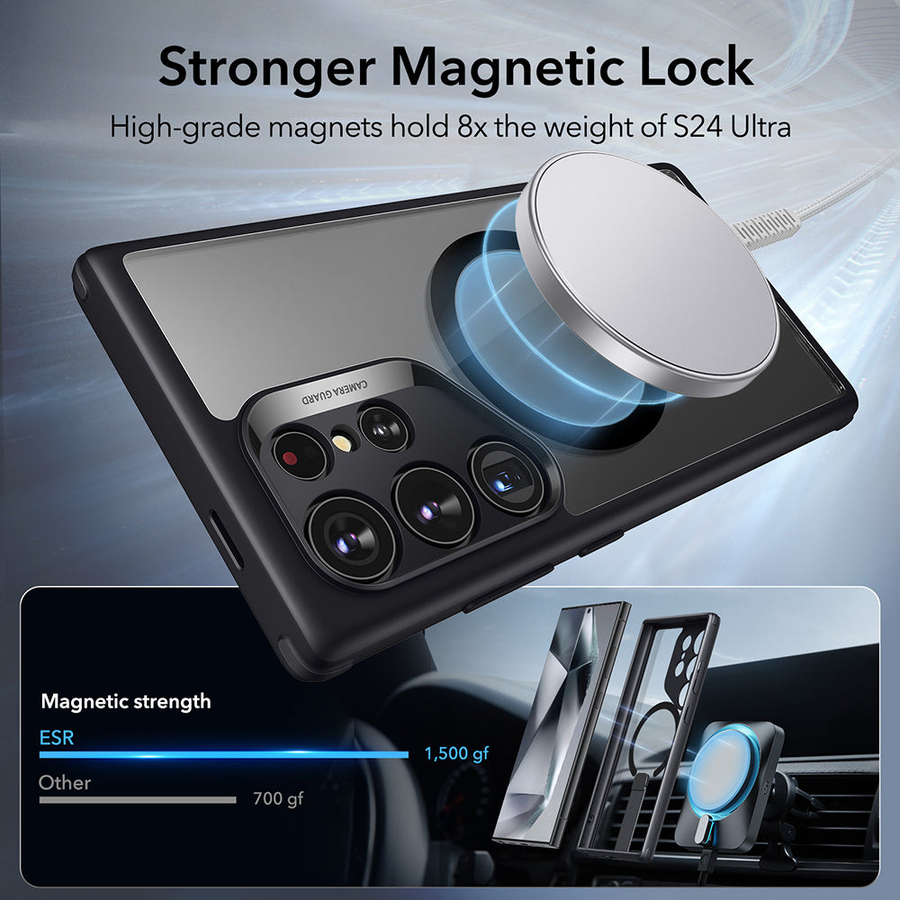 Θήκη MagSafe για Samsung Galaxy S24 Ultra S928, ESR, Boost Flickstand, Διάφανη Μαύρη