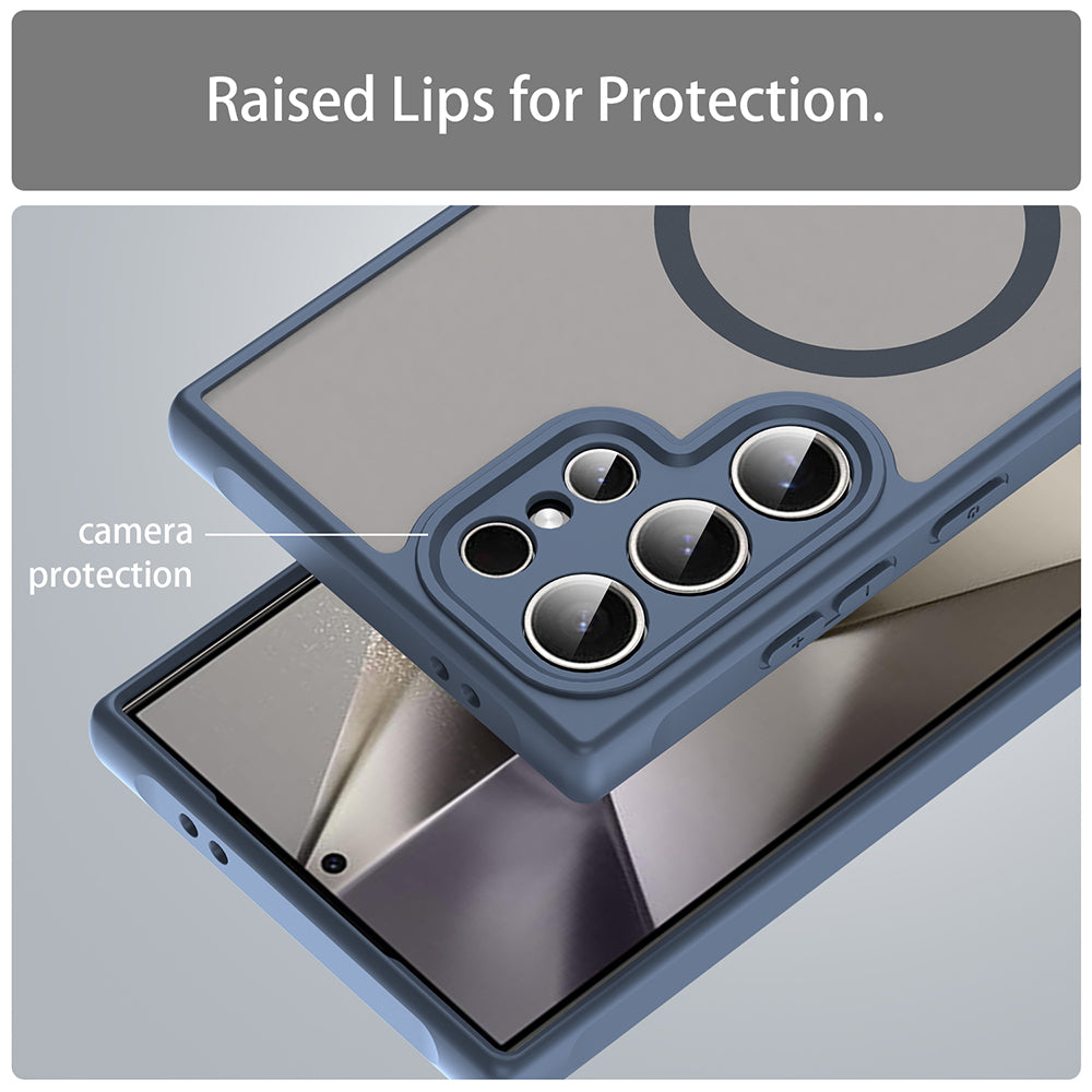 Θήκη MagSafe για Samsung Galaxy S24 Ultra S928, Techsuit, HaloFrost II, Μπλε Σκούρο