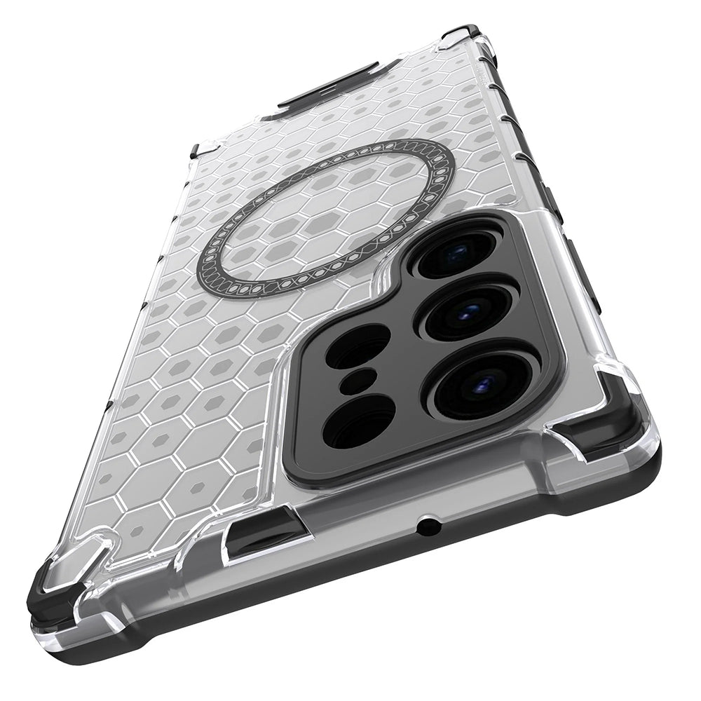 Θήκη MagSafe για Samsung Galaxy S24 Ultra S928, Techsuit, HoneyComb Shield, Λευκό