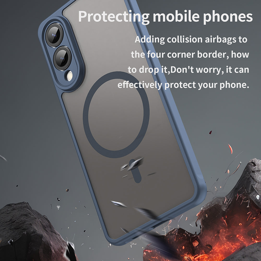 Θήκη MagSafe για Samsung Galaxy S25 Edge S937, Techsuit, HaloFrost II, Μπλε Σκούρο