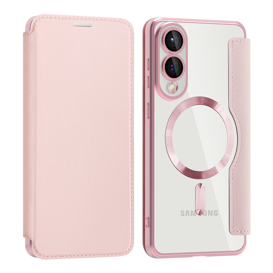 Θήκη MagSafe για Samsung Galaxy S25 Edge S937, Techsuit, SmartMag Book, Ροζ
