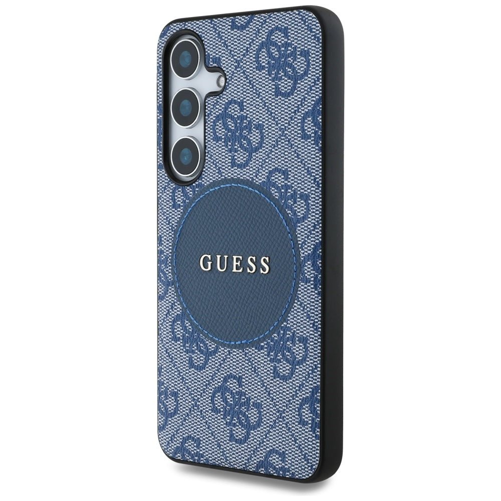 MagSafe Case for Samsung Galaxy S25+ S936, Guess, 4G Circle Classic Logo, Blue