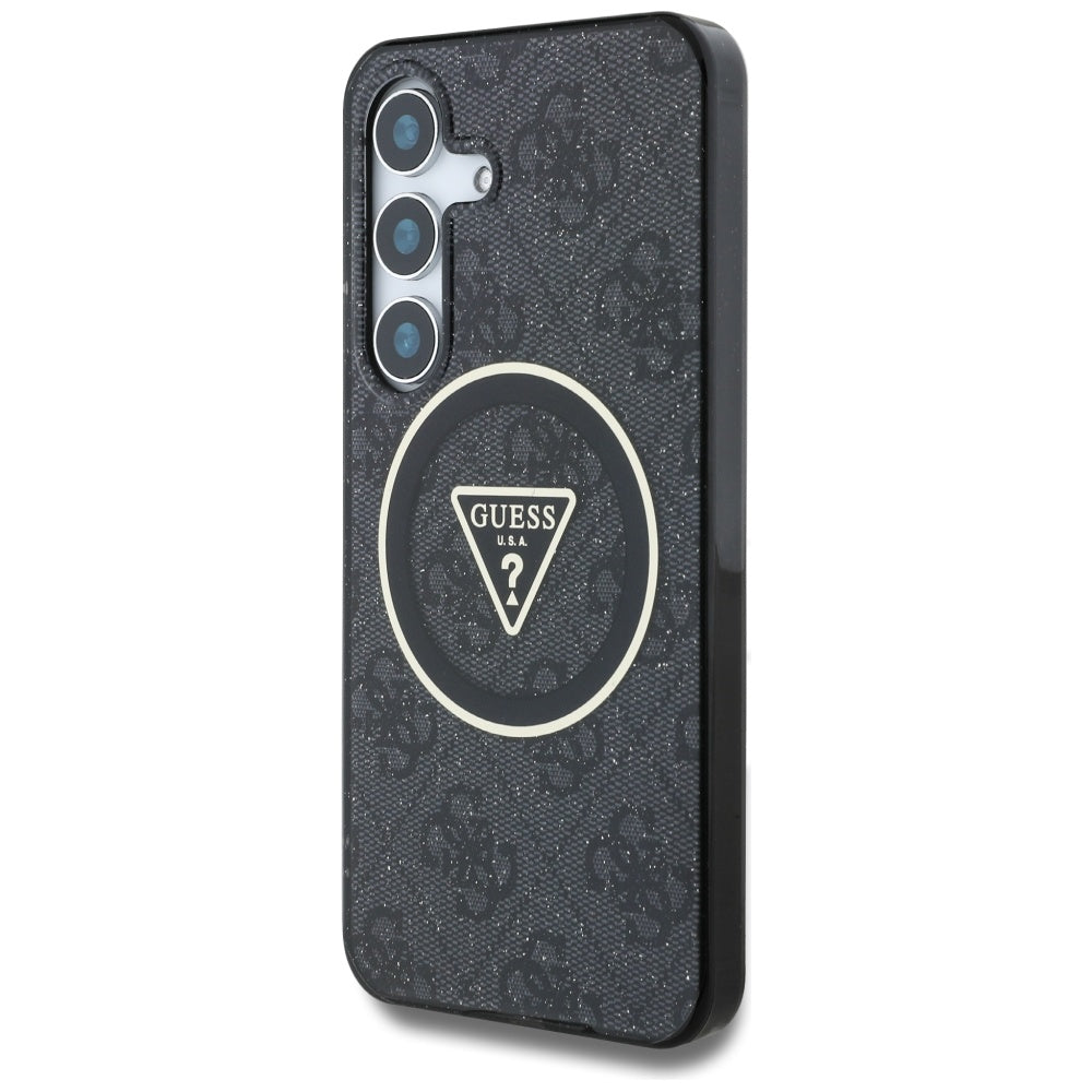 Θήκη MagSafe για Samsung Galaxy S25+ S936, Guess, IML Glitter 4G Circle Triangle, Μαύρη