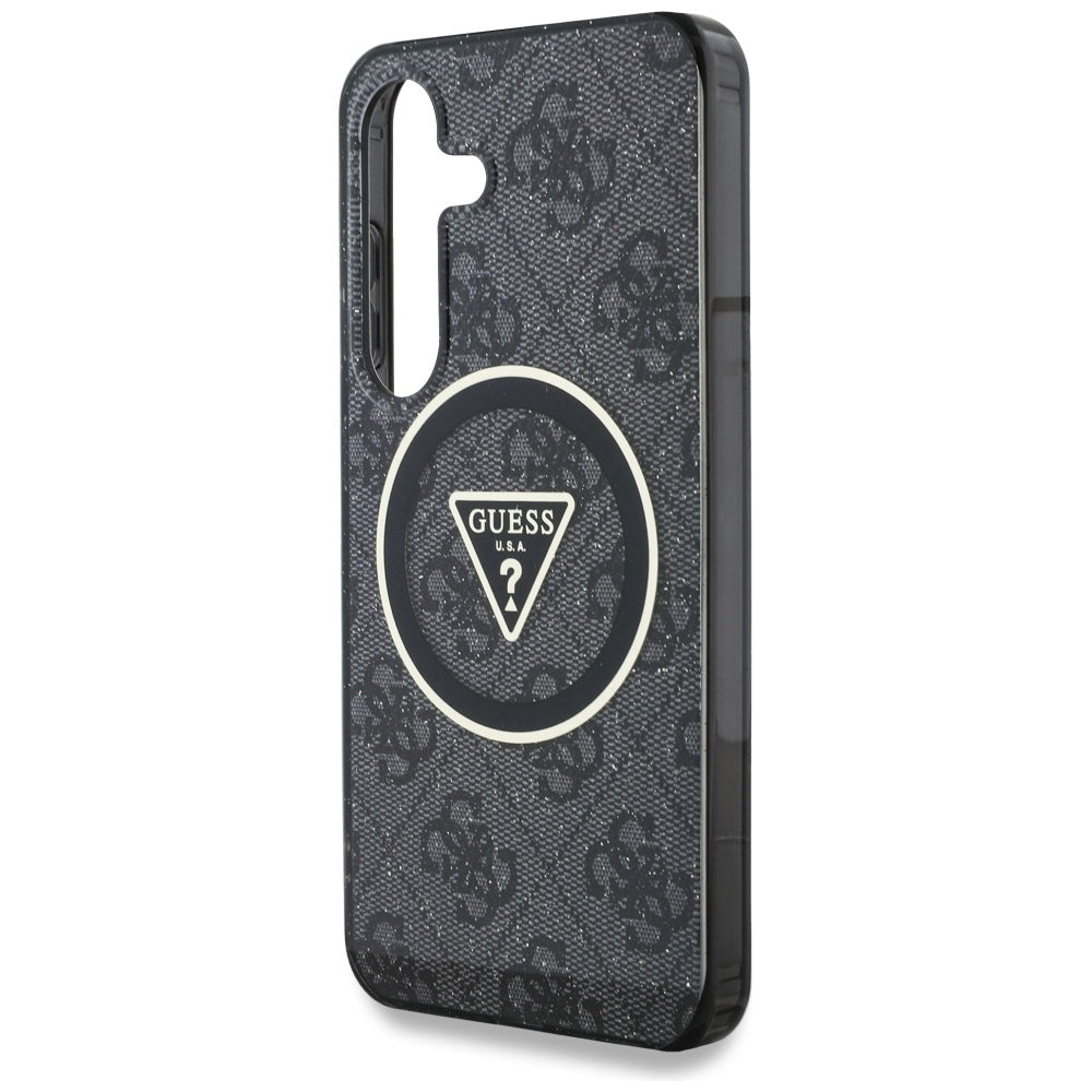 Θήκη MagSafe για Samsung Galaxy S25+ S936, Guess, IML Glitter 4G Circle Triangle, Μαύρη