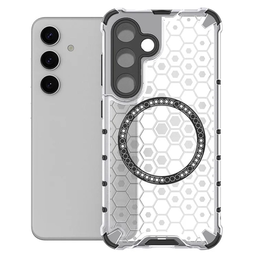 Θήκη MagSafe για Samsung Galaxy S25+ S936, Techsuit, HoneyComb Shield, Λευκό